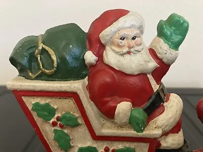 Vintage Midwest Cannon Falls Santa In Sleigh Cast Iron Stocking Hanger Holder • $19.59