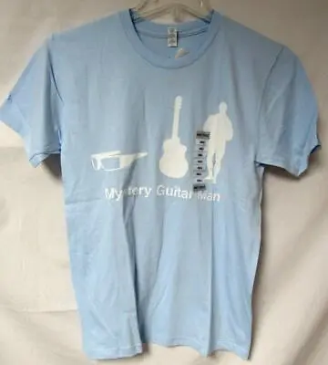 Mystery Guitar Man Mens S L Or XL Screened  MGM ICONS  Light Blue Tee C1 1094 • $16.99