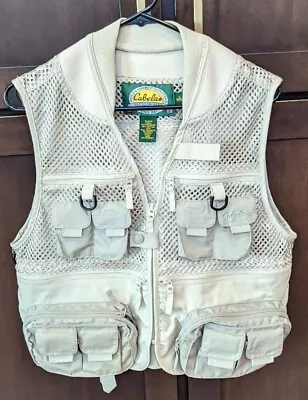 Men's Cabela's Outdoor Gear Beige Fishing Vest Netted - S • $39.99