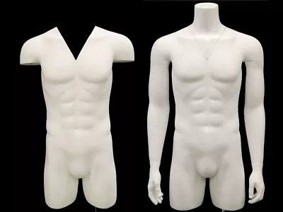 Adult Male Matte White Invisible Ghost Mannequin Body Torso With Base • $248