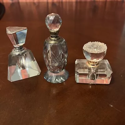 3 Vintage Oleg Cassini Crystal Perfume Bottle Empty. One Of Them Broke See Pic 4 • $22