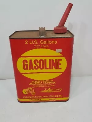 Vintage New Delphos 2 Gallon Metal Gas Can Jug With Spout Used  Advertising • $36.51