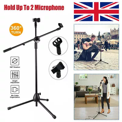 Professional Boom Microphone Mic Stand Holder Adjustable With Mic Clip Uk • £9.99