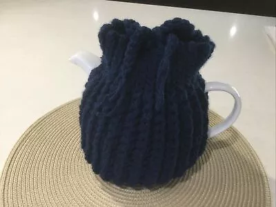 8 Cup Tea Pot Cosy Hand Crochet .. Dark Navy Blue.. Easy To Refill CHUNKY THICK • $22