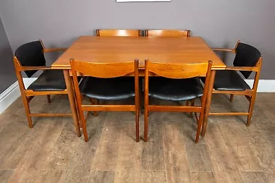 Vintage Retro Danish Teak DIning Table And 6 Kofod Larsen Chairs • £650