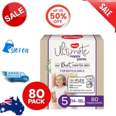 $70.44 • Buy Huggies Ultimate Size 5 14-18kg Nappy Pants 80pk