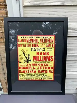 $45 • Buy A Beautiful Framed 1953 Poster Print Of Hank Williams Concert   He Never Made 