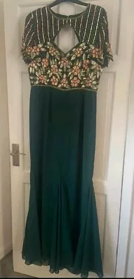 Virgo Lounge Green Sequin Embellished Sequins Maxi Dress Size 18 • £19.99