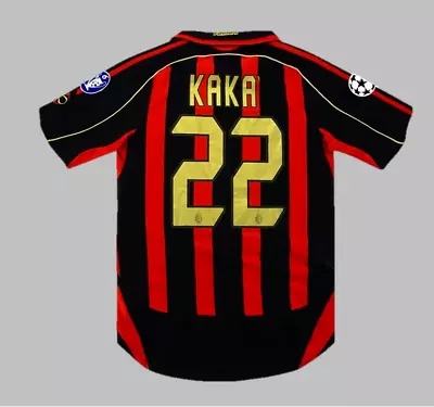 2006/07 AC Milan KAKA #22 Retro Home Shirt Short/long Sleeve With Patches Red - • £27.59