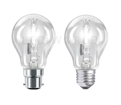 £12.99 • Buy Halogen Eco Energy Saving Clear GLS Light Bulbs Bayonet BC B22 ES E27 Screw Cap
