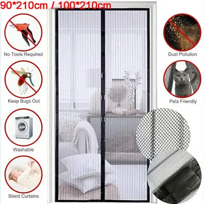 Curtain Door Mesh Magnetic Fastening Mosquito Fly Bug Insect Net Screen Magic • £5.99