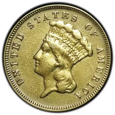 1878 $3 Gold Princess Head XF Details • $1199.95