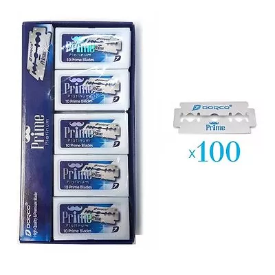 $11.25 • Buy 100 Dorco Prime Platinum Double Edge Razor Blades STP301 - Fast Shipping