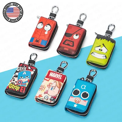 Universal Marvel Avengers Cartoon Super Hero Cute Car Key Fob Case Keychain Ring • $14.99