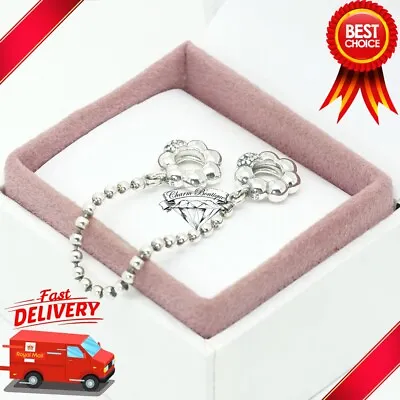 Pandora Beads And Pave Safety Chain Love Bracelet Charm 798680C01 • £36.05