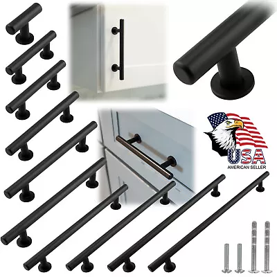 $18.53 • Buy Black Modern Cabinet Handles Bar Pulls Kitchen Drawers Hardware Stainless Steel
