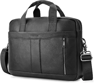 BAGZY Laptop Bag For Men Leather 15.6 Inch Laptop Briefcase Case Messenger • £54.95