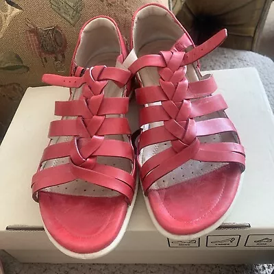 Ecco Red Strap Sandal Size 6 • £4.99