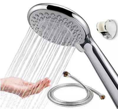 Chrome Shower Head And Hose Set Replacement For Grohe Mira Triton Aqualisa NEW • £11.76