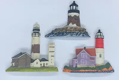 Lighthouse Ceramic Magnets Lot Of 3 In Good Used Cond. See Pictures! Great Gift! • $14.95