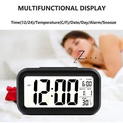 $15.79 • Buy Digital LED Alarm Clock Snooze Temperature Mode 12/24 Hour Time Desk Gift Kids