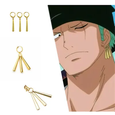 $5.99 • Buy Anime One Piece Roronoa Zoro Ear Clip Earrings Metal Pendant Gifts Cosplay