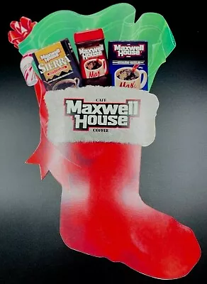 Maxwell House Coffee Holiday Advertising Poster - Christmas Decor Stocking • $24.95