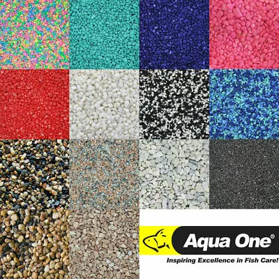 £8.99 • Buy Aqua One Aquarium Fish Tank Natural River Stones & Coloured Gravel Sand 2kg Bags
