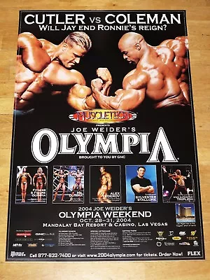 Mr. 2004 Olympia Poster - Jay Cutler Vs. Ronnie Coleman & Sylvester Stallone New • £23.18