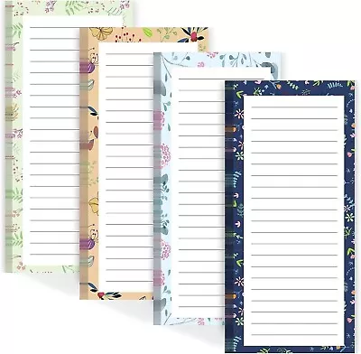 4 Pack Magnetic Notepads For RefrigeratorGrocery List Magnet Pad50 Sheets/Note • $9.97