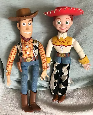 Disney Toy Story Thinkway 16  1997 Pullstring Talking Woody & Jessie With Hats • £28