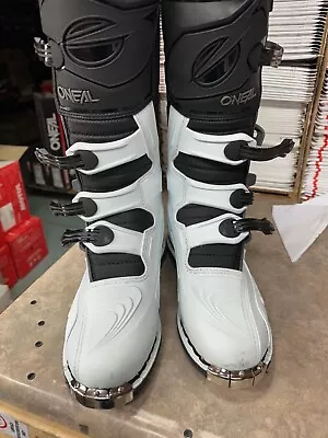 O'Neal Element Motorcycle Boots Off-Road MX Motocross White Size 11 US Returned • $110