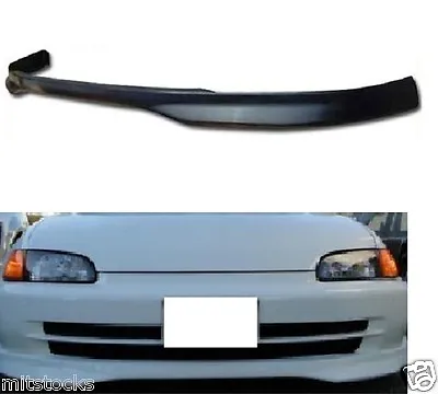 For 92-95 Civic 4 Door Type-r Pu Poly Urethane Black Front Bumper Lip Spoiler • $48.88