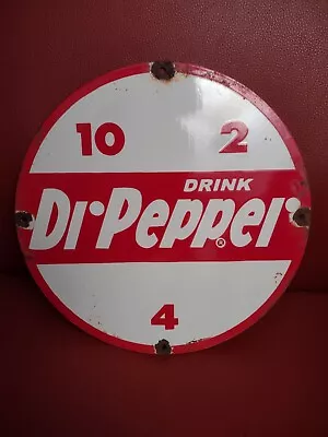 Rare Vintage Drink Dr Pepper Porcelain Soda Pop Sign Vending Machine Service Ad • $198