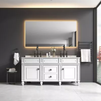 Vanity Bathroom Diming LED Touch Mirror Light Wall Mounted Mirror Antifog 60x36  • $340.54