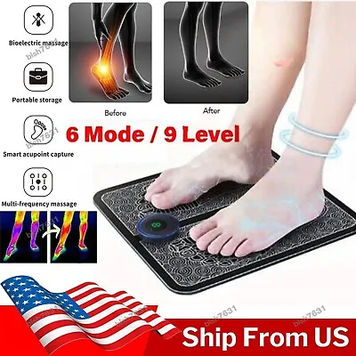 Portable EMS Electric Foot Massager Pad Blood Circulation Muscle Stimulator Mat • $7.22