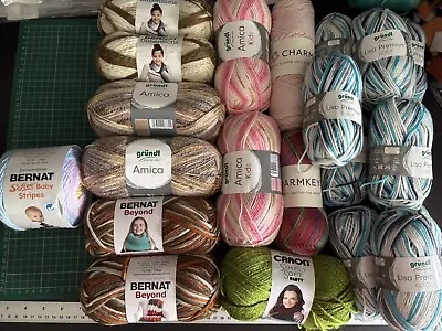 £42 • Buy Joblot Bernat, Grundl, Knitting Crochet Yarn 22 Balls Assorted Clearance Sale