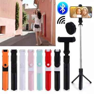 Mini Extendable Tripod Stand Selfie Stick 4 In 1 Wireless Telescopic Bluetooth • £8.32