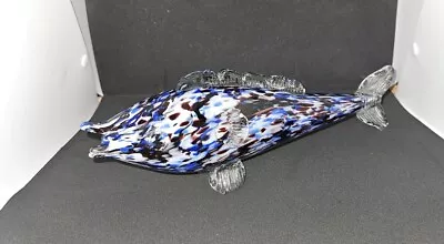 Vintage Murano Inspired Glass Fish 12.5 Inch Long (32cm) Multicoloured  • £15