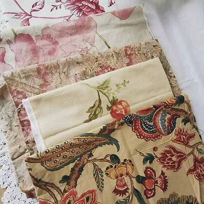 Vintage Remnant Curtain Reclaimed Fabric Etc Cabbage Rose Sandersons  Pack MM • £16.50