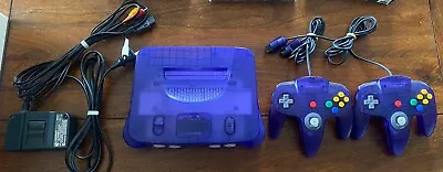 Nintendo 64 Game Console Grape/purple W/ 2 Controllers • $400