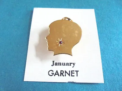 Vintage Mother-Grandmother Birthstone Charm From 1971 Display - January Garnet • $5