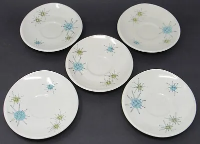 FIVE Franciscan Starburst Saucers For Coffee Or Tea Cups Mid-Century Modern MCM • $79.99