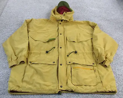 VINTAGE Banana Republic Parka Jacket Mens Travel Safari Yellow Hooded Rain Coat* • $39.99