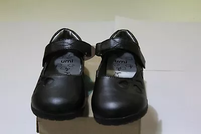 Umi *cayla*girls Black Leather Mary Jane Shoes Uk 13 Jnr Eu 32 • £10