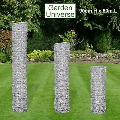 Chicken Wire Galvanised Garden Universe Mesh Fencing Poultry Rabbit Aviary W03-9 • £38.99