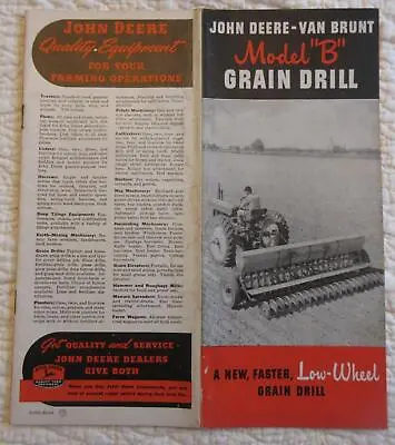 Vintage John Deere Van Brunt Model B Grain Drill 1948 4 Legged Deer Brochure • $15.99