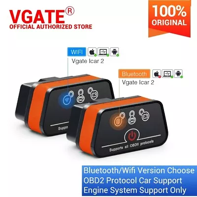 Vgate ICar2 ELM327 Bluetooth WIFI OBD2 Scanner Code Reader Auto Diagnostic Tool • $13.99