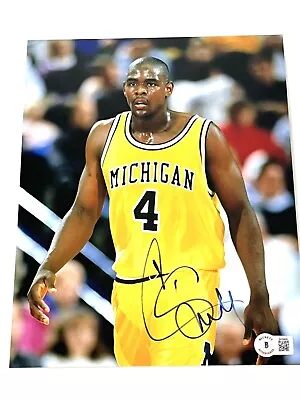 Chris Webber Hand Signed Michigan Wolverines 8x10 Photo NCAA NBA Beckett BAS #2 • $149.95