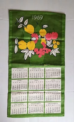 Vintage Vera Neumann 1969 60s Tea Towel MCM Signed Vera Fruits Basket NWOT • $99